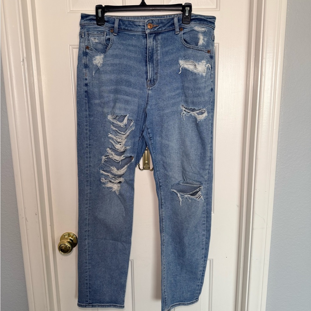 American Eagle Outfitters Distressed Light Blue Denim Jeans